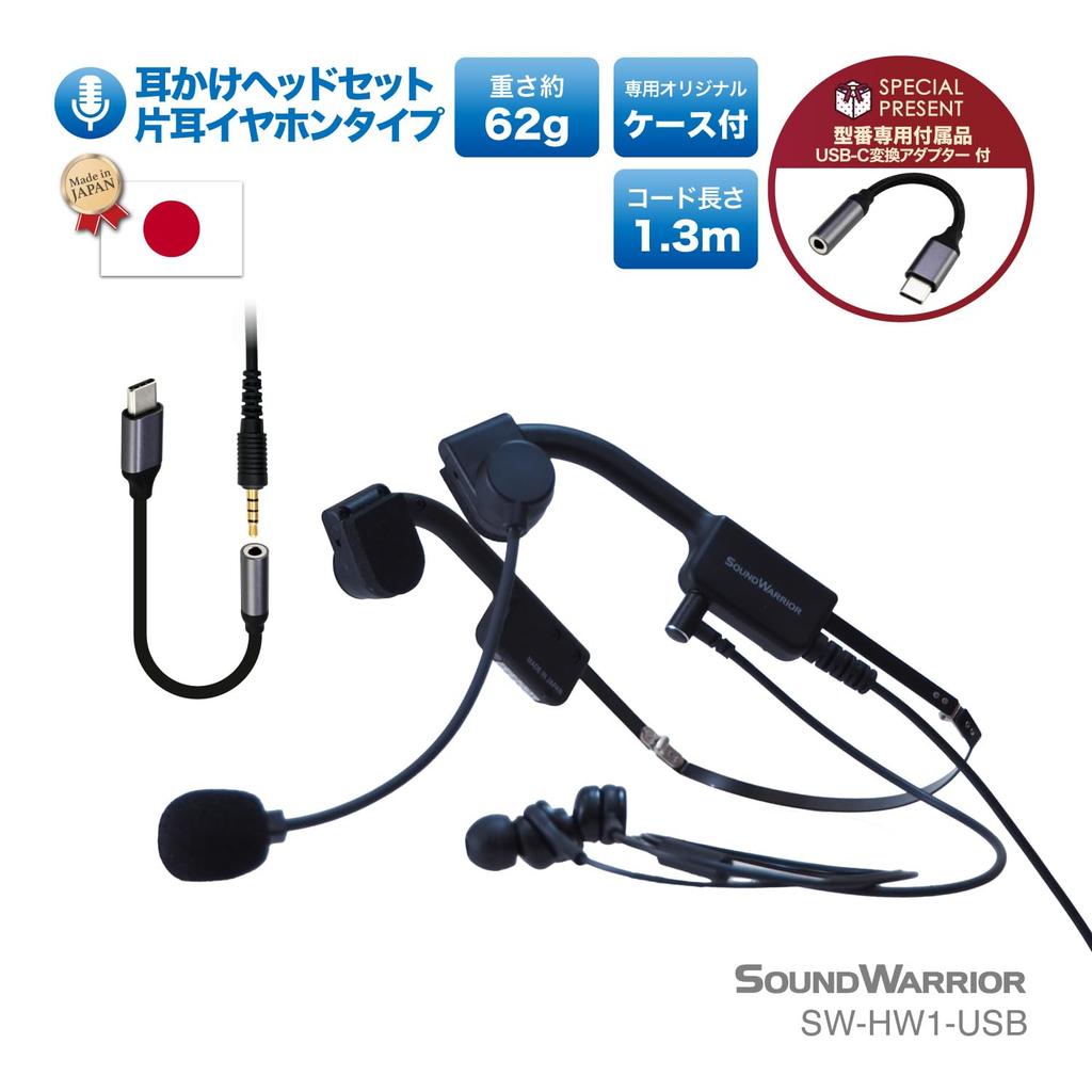 SOUNDWARRIOR B-Frame-air Headset, Binaural Earphones, Ultra-Lightweight, Wired, Foldable, Includes USB-C Adapter and Original Case, Made in Japan (SW-