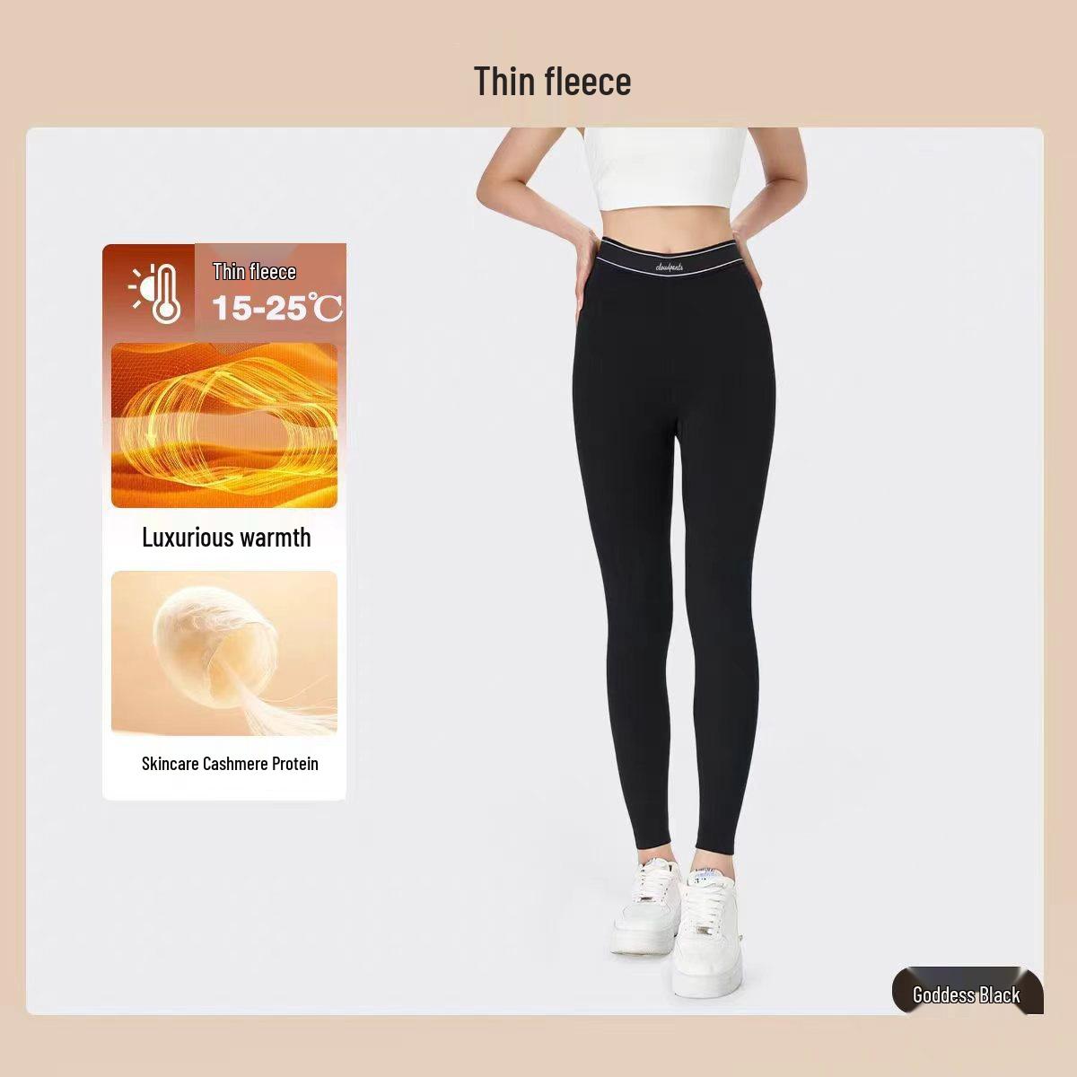

Genuine Cloud High Waist Plus Velvet Hip-Lifting Winter Pants for Women - Nine-Point Length with Lettered Waistband F [Height 150-162CM]