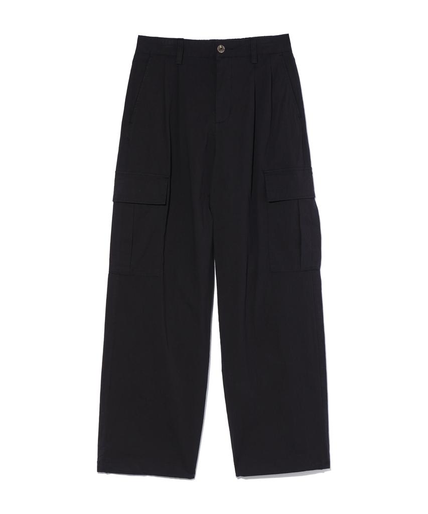 Eonoideu Double-Pleated Wide Cargo Pants Black (Lo3Pu726-076)