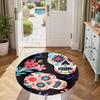 Skull Round Floor Mat Suitable for Outdoor Hallway Entryway Kitchen Antislip Round Carpet Anime Office Decor