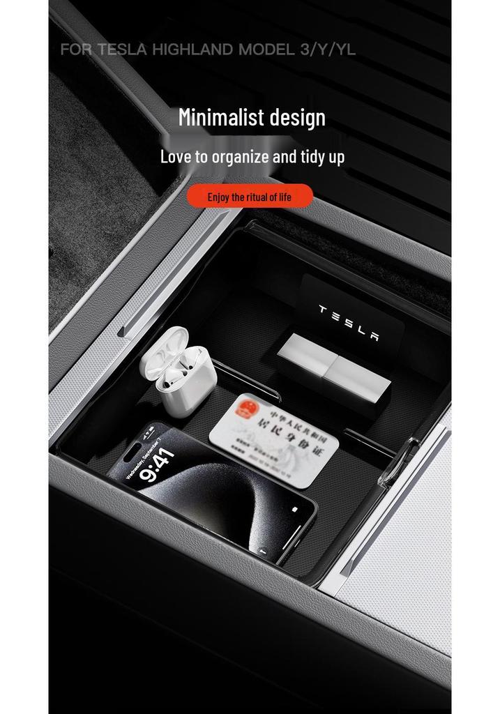 Compatible Storage Organizer for Tesla Center Console: Model Y/3/YL Armrest Accessories