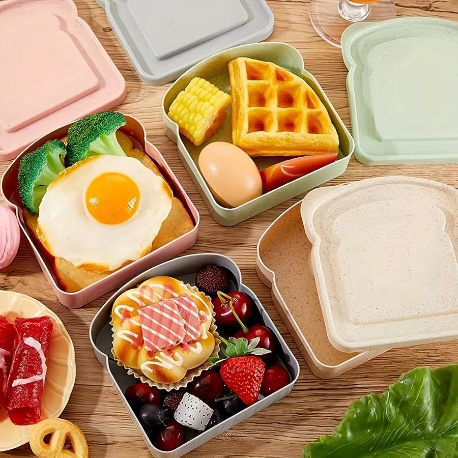 1/3pcs Reusable Sandwich Box Silicone Lunch Box Portable With Lid Large Capacity School Outdoor Picnic Office Kitchen Accessory