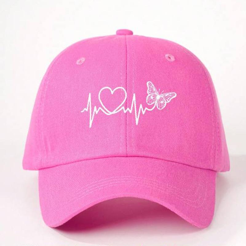 Printed Love Butterfly Baseball Cap, Seasonal Outdoor Duckbill Cap, Breathable and Adjustable Golf Sun Hat