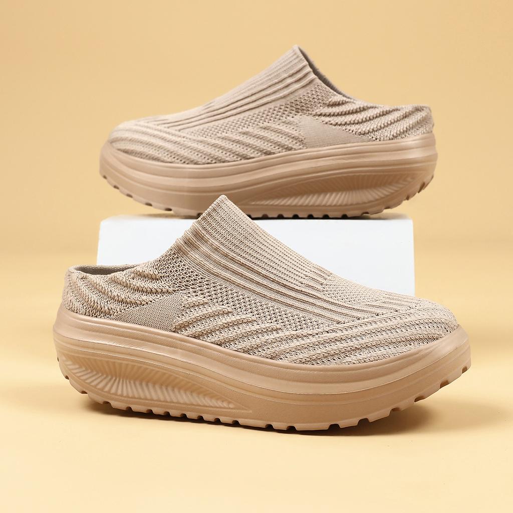 TUINANLE Women's Summer Shoes Casual Single Ladies Platform Shoes Soft Sole Cover Half Slippers Soft Walking Slippers