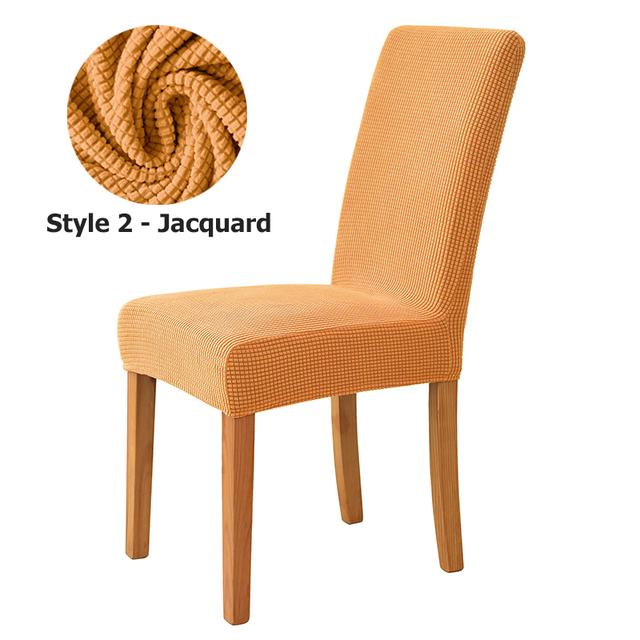 New T -Jacquard Chair Cover Elastic Solid Color Chair Covers For Dining Room Hotel Use Home Ornamental Washable Design Anti -Dirty Seat Protectors