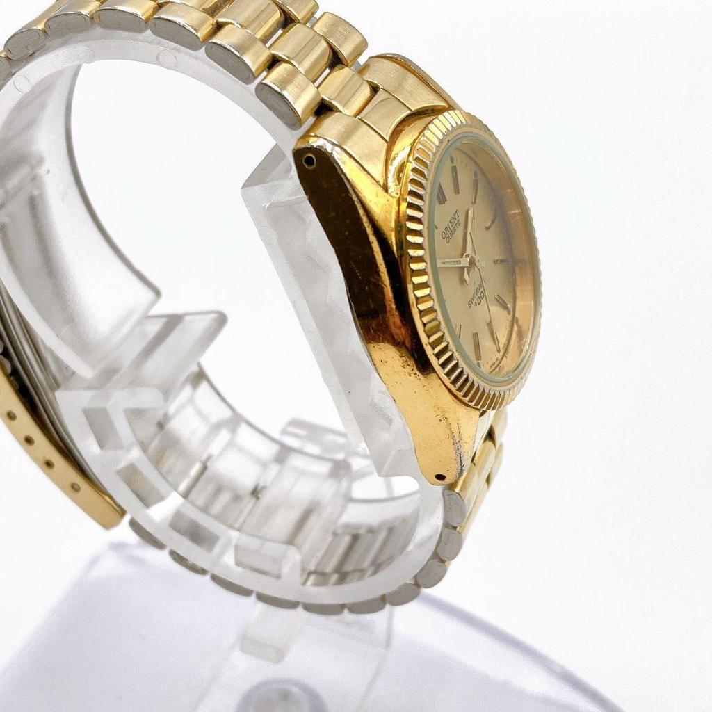 Used 406 ORIENT SWIMMER100 Ladies Watch Quartz Operation Gold