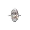 Cao Shi Elegant Silver Oval Zircon Ring - Luxurious Wedding Jewelry for Brides