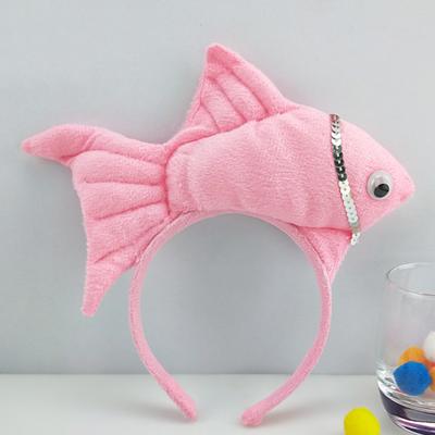 Goldfish Headband Fish Design Costume Hair Hoop Adjustable Headband Cosplay Props Party Dress Up Birthday Supplies