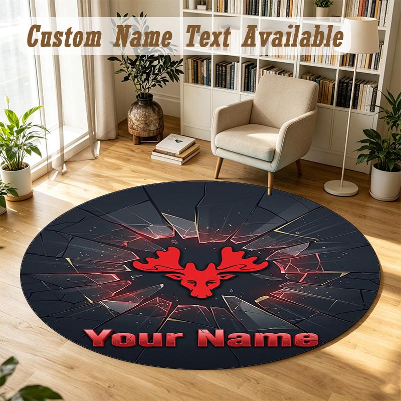 Round Rug Custom NameWatford FC Pattern Non Slip Carpet Home Floor Decor