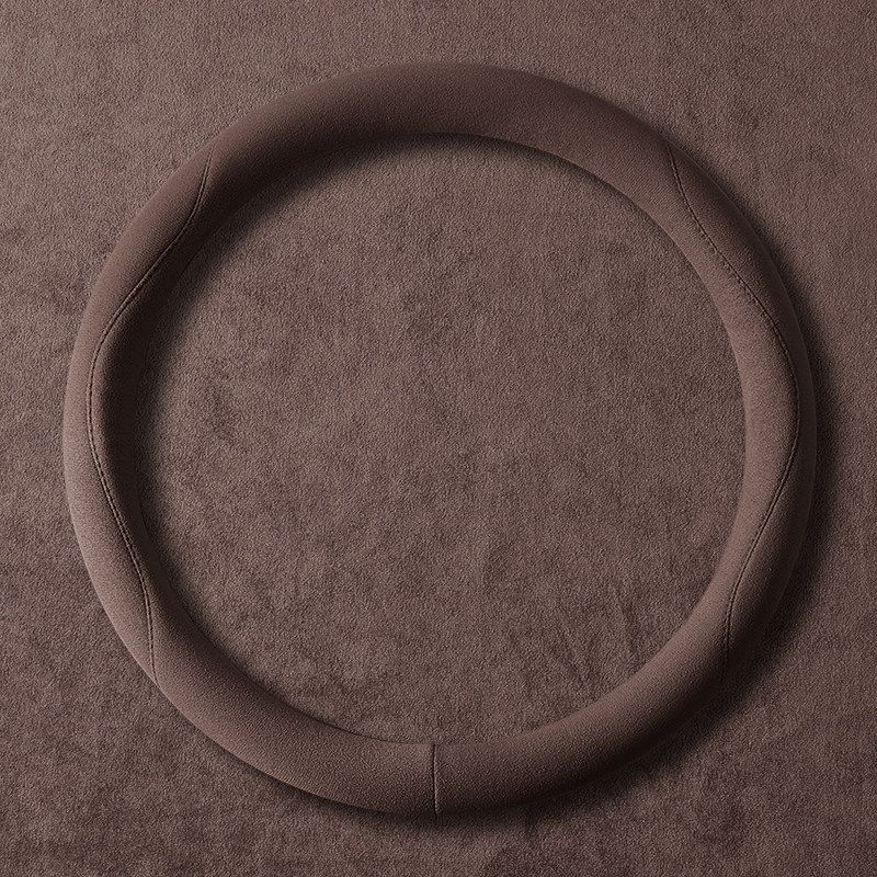 

Rams Suede Car Steering Wheel Cover, Universal for All Seasons, Non-Slip Handle Cover, Car Accessories, Winter, Women s Date Brown Round