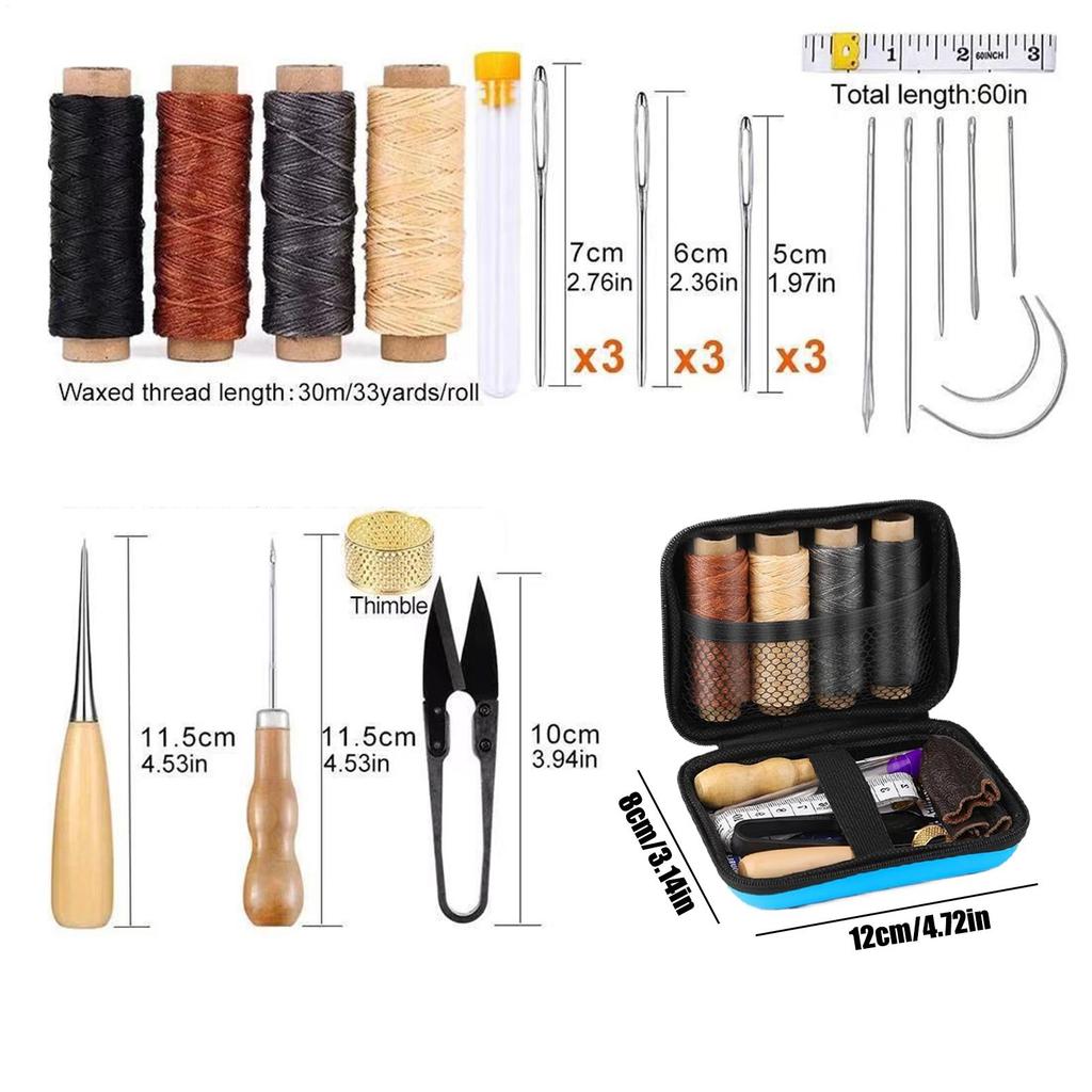 Upholstery Repair Sewing Kit Professional Leather Sewing Needles Sturdy Leathercraft Supplies Upholstery Repair Accessories For