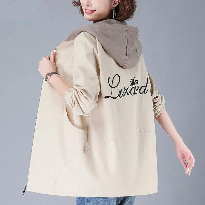 Verdickter Windbreaker Damen Langmantel Frühling und Herbst Koreanischer Lockerer Übergrößenmantel