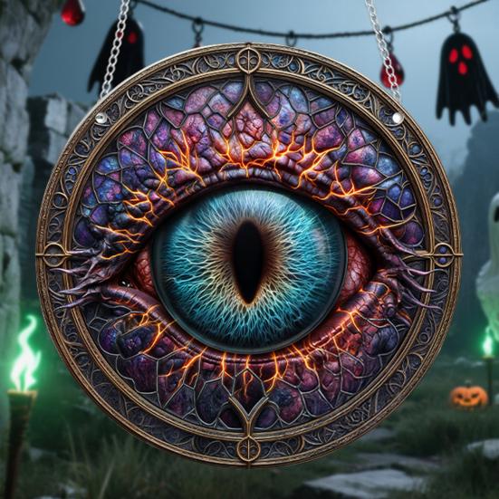 Halloween Hanging Decoration 2D Flat Acrylic Ornament Gothic Style Window Hanging Ornament for Home Car Decor