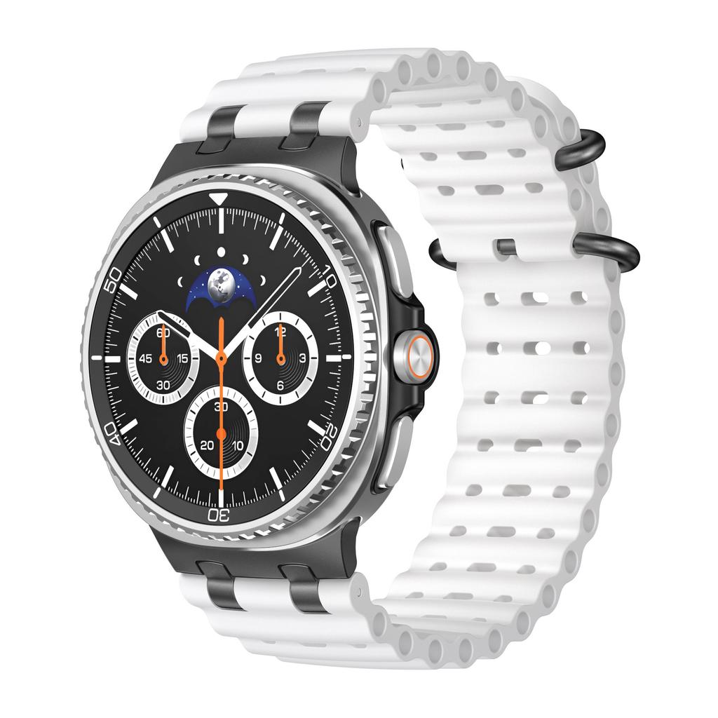 Ocean Band for Samsung Galaxy Watch 8 Strap 40mm 44mm Sport Silicone Bracelet for Galaxy Watch 8 Classic 46mm Metal Connector