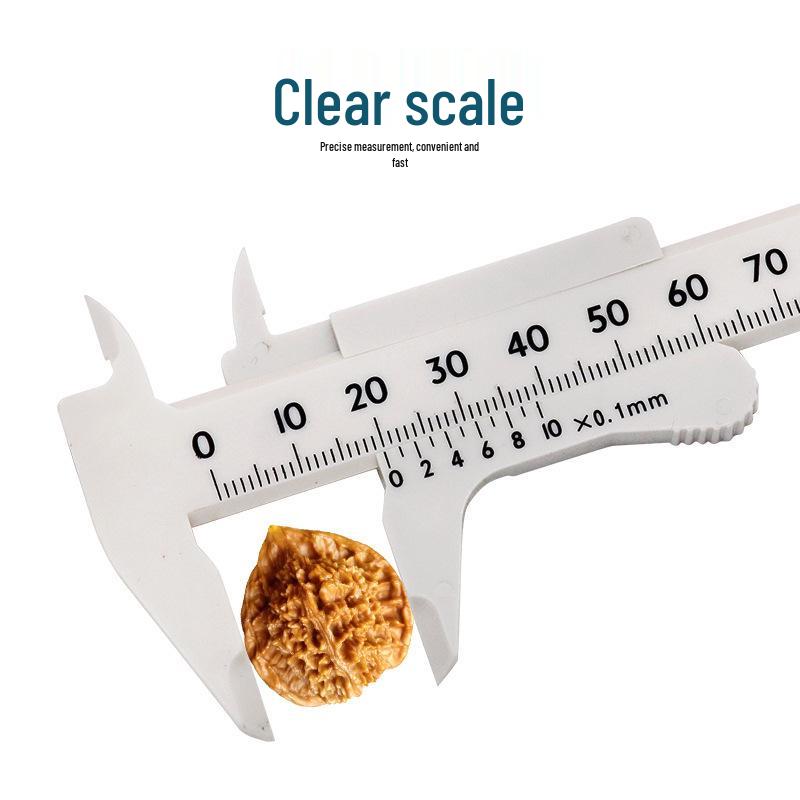 Antique-Style Plastic Vernier Caliper: 0-100mm Single Scale Student Measuring Tool