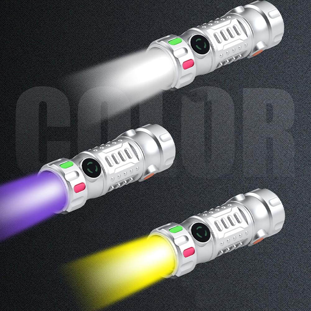 Multi-functional Mini Keychain Flashlight LED Rechargeable Torch Portable USB Charging Camping Flashlight 3 Colors