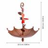 Metal Umbrella Shaped Bird Feeder Hanging Garden Decor Outdoor Patio Yard Ornament with Dragonfly Design