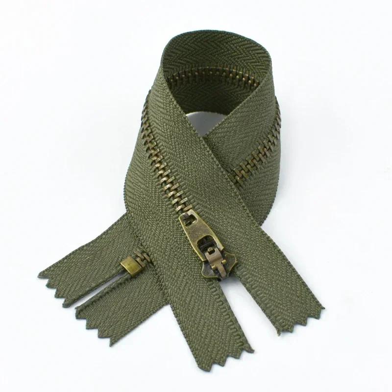 5-20Pcs 4# 10/13/15/18cm Close-End Metal Zipper Auto Lock Decor Zippers for Bags Pants Pocket Zip Repair Kits Sewing Accessories