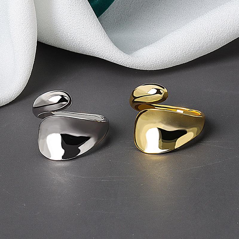 925 Sterling Silver Temperament Droplets Open Finger Rings for Women Geometric Ring Money 925 Wedding Party Jewelry Gift