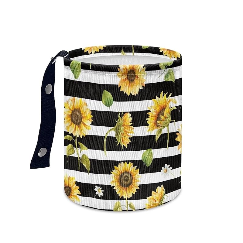 Daisy Cute Collapsible Portable Trash Can for Car Front Seat, Back Seat, Floor, Headrest Rubbish Bin