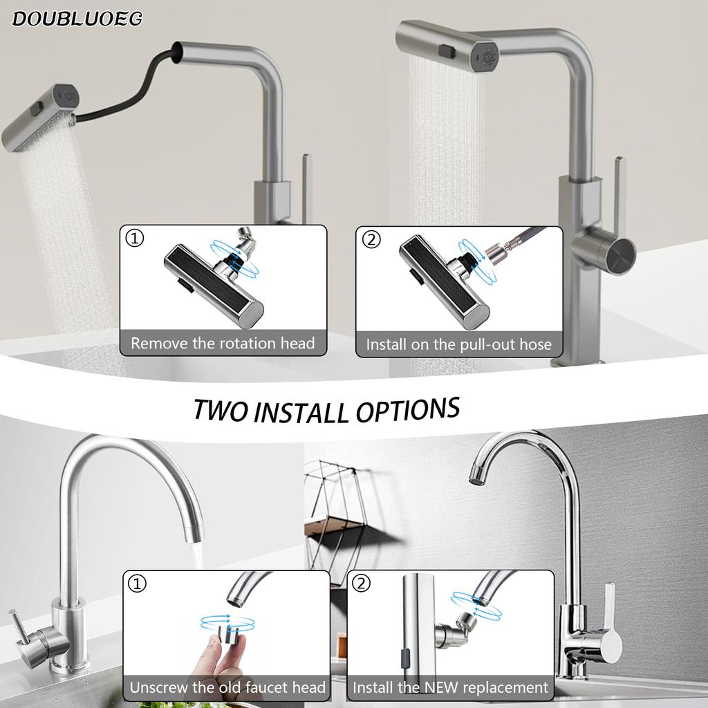 360 Degree Rotating Faucet Extender Splash Proof Tap Nozzle Kitchen Sink Water Saving Adapter