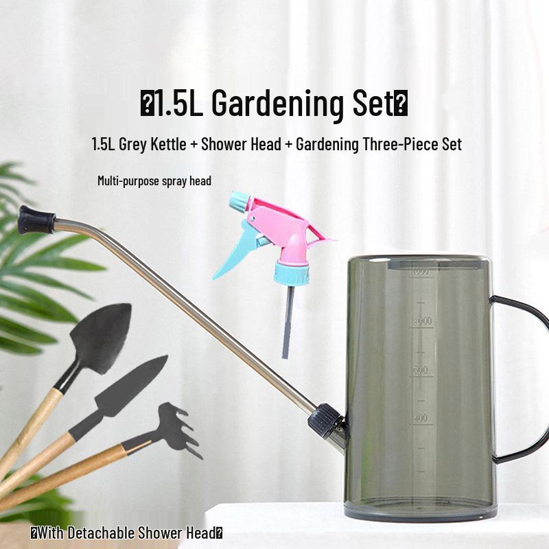 

Лейка из нержавеющей стали с длинным носиком для цветов и растений - Садовый инструмент большой вместимости 2.0L