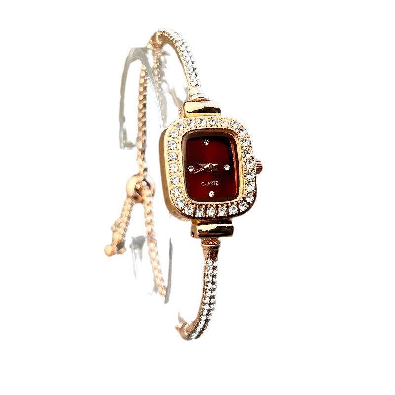 Diamond Bracelet, Small Square Watch, Niche Light Luxury Bracelet, High-end Temperament Women's Watch