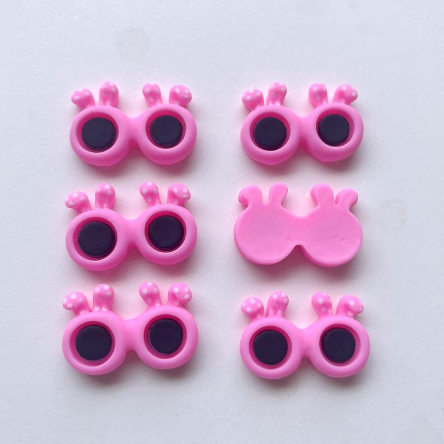 20pcs Mixed Cute Animal Glasses Resin Flat Back Decorative Scrapbook Diy Jewelry Hair Accessories Charm Decorative Accessories