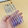 6Pcs/Set Nail Art Pen Lllusory Color With Cover Nail Construction Painting Brush Uv Gel Extension Drawing Carving Pen Diy