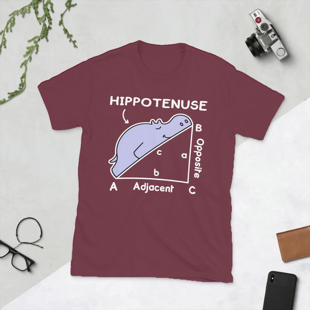 Hypotenuse Math Pun Hippotenuse Unisexs T Shirt Novelty Tee Shirt Short Sleeve Crew Neck TShirts 100 Cotton Summer Clothing