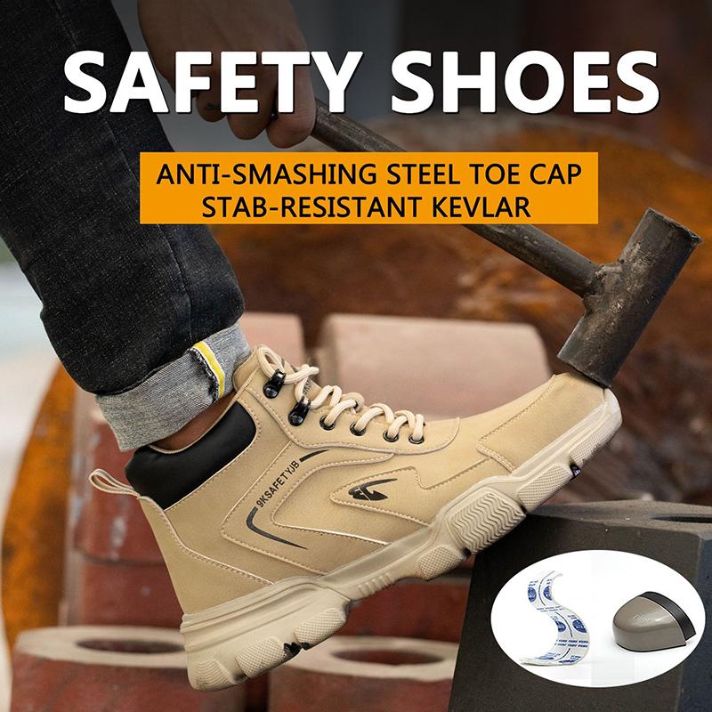 Men Work Safety Shoes Anti-smash Anti-puncture Work Sneakers Steel Toe Shoes Light Comfort Security Boots Indestructible Shoes
