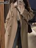 Women's Windbreaker Coat New Autumn Spring British Style Long Length Petite High-End Beige Overcoat