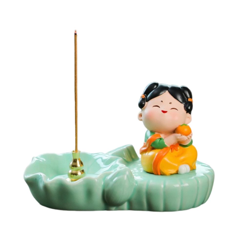 Creative Cartoon Girl Incense Burner Tang Dynasty Lady Cute Sticks Incense Tray Housewarming Gift