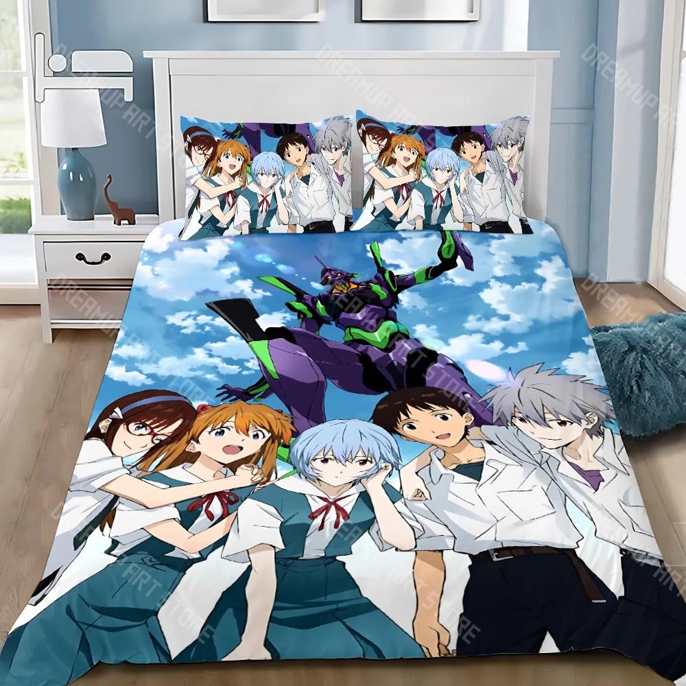 3D Print Anime E-evangelion V-eva A-genesis Duvet Cover Pillowcase Bedding Set Adult Boy Girl Bedroom Decoration Children Single