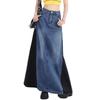 Long Denim Color Loose Winter [MSFQSNB] Women's Skirt, A-Line, Block, Pockets, Fit, Slimming, Leg-Lengthening, Elegant, Casual, Retro, Office,