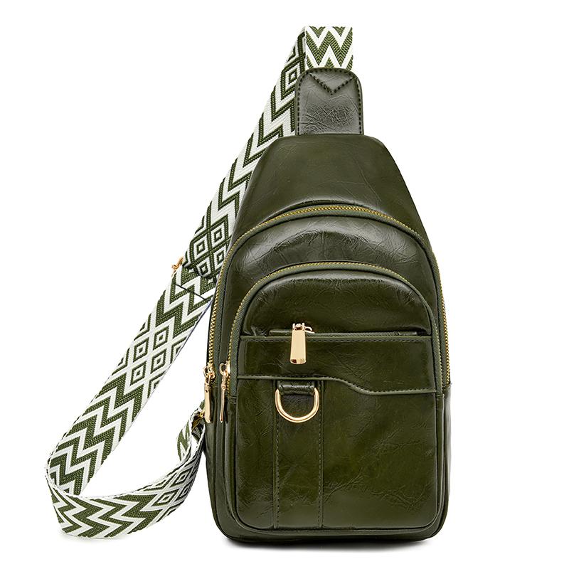 

Мягкая кожаная нагрудная сумка женская сумка через плечо винтажная сумка через плечо зелёный