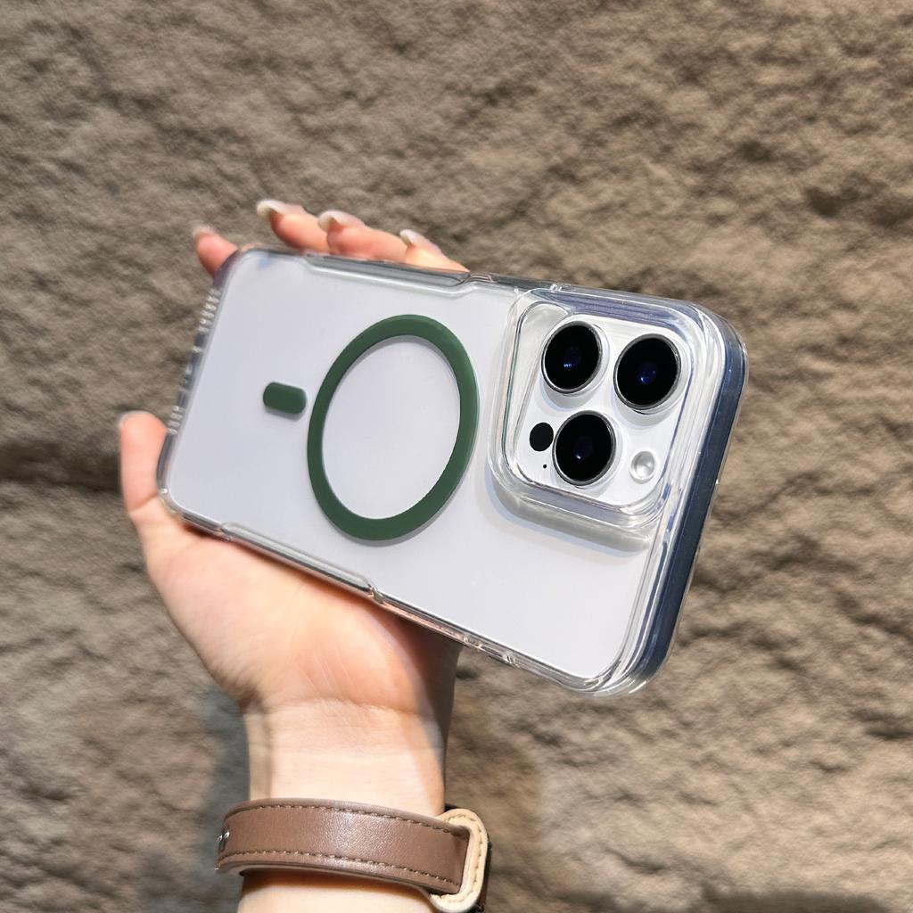 Applicable To IPhone16promax Small Waist Transparent Magnetic Phone Case Apple 15 Advanced Sense TPU Protection Case