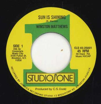 7inch Plaat WINSTON PIPE MATTHEWS PURPLELIT Sun Is Shining Pressure Is On CLD4525001 Studio One VS 1971 VS Reggae Ska Dub