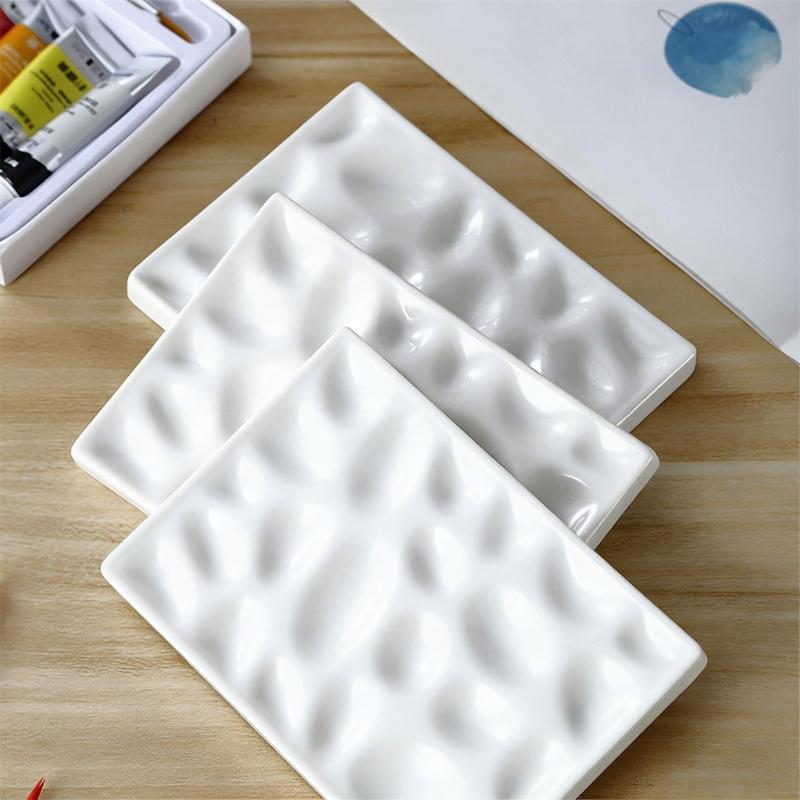 Easy Clean Children's Painting Palette Painting Dish Reusing Ceramic Color Mixing Tray Art Tool For Home School Use