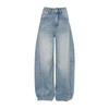 Spring Summer High Street Light Blue Hide Figure Y2K Floor Saber Cut Denim Pants For Women Casual Pants Oversize Denim Trousers