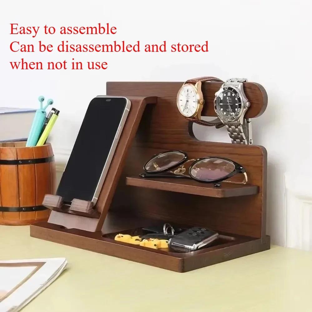 Mobile Phone Holder Desktop Storage Rack Detachable Solid Wood Storage Rack Simple Storage Rack Sturdy and Stable Phone Holder
