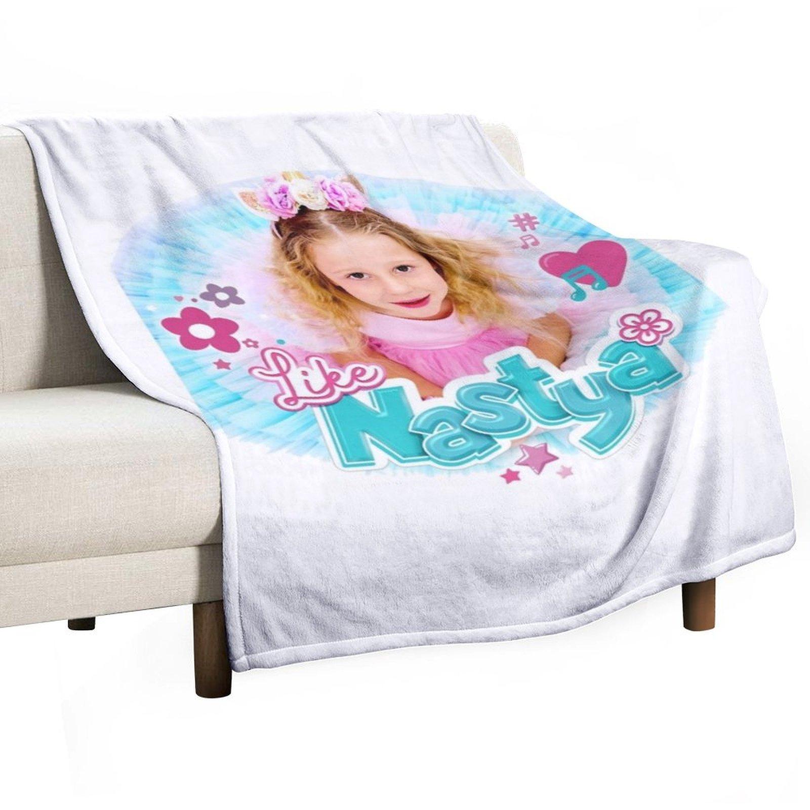 

Nastya shows the safety rules in the pool Throw Blanket Luxury Personalized Gift warm winter Plaid on the sofa Blankets 30x40in