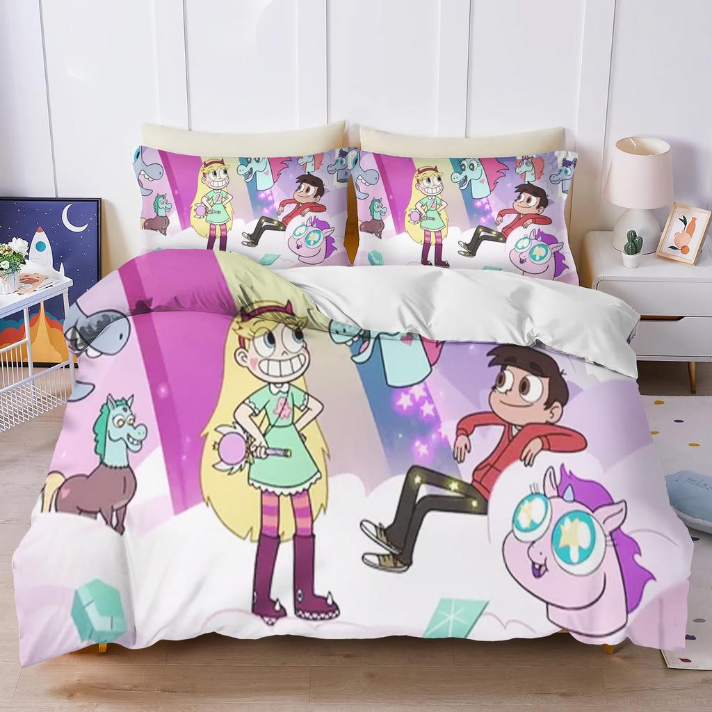 Star Butterfly Home Bedroom Comforte Nordic polyester material, suitable for children and adults, 3-piece set