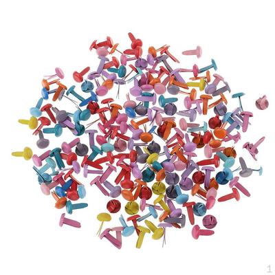 100Pcs Head Brads Paper Fasteners for Scrapbooking Gold 14mm