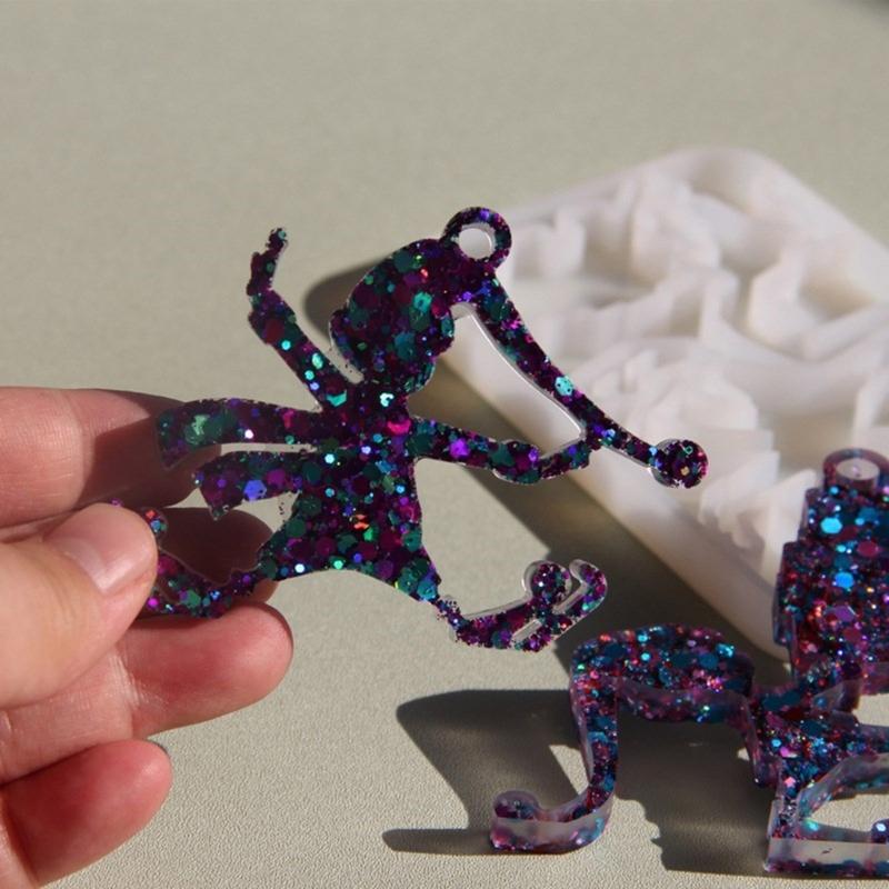 Silicone Elf Pendant Mold Easy Demolding Epoxy Mould For Handmade Jewelry Keychains Christmas Tree Ornaments