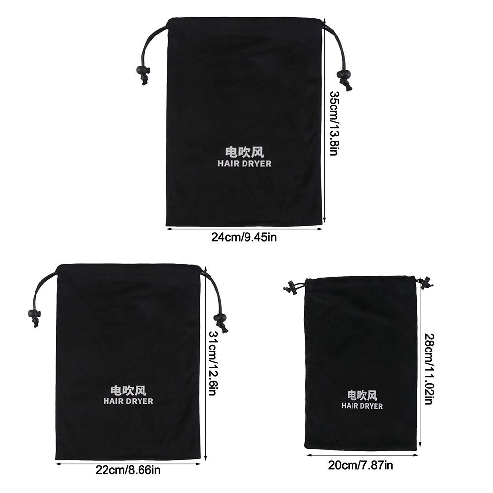 Flannel Hair Dryer Storage Bag Foldable Dustproof Hair Curler Protective Cover Soft Large Capacity Drawstring Carrying Case