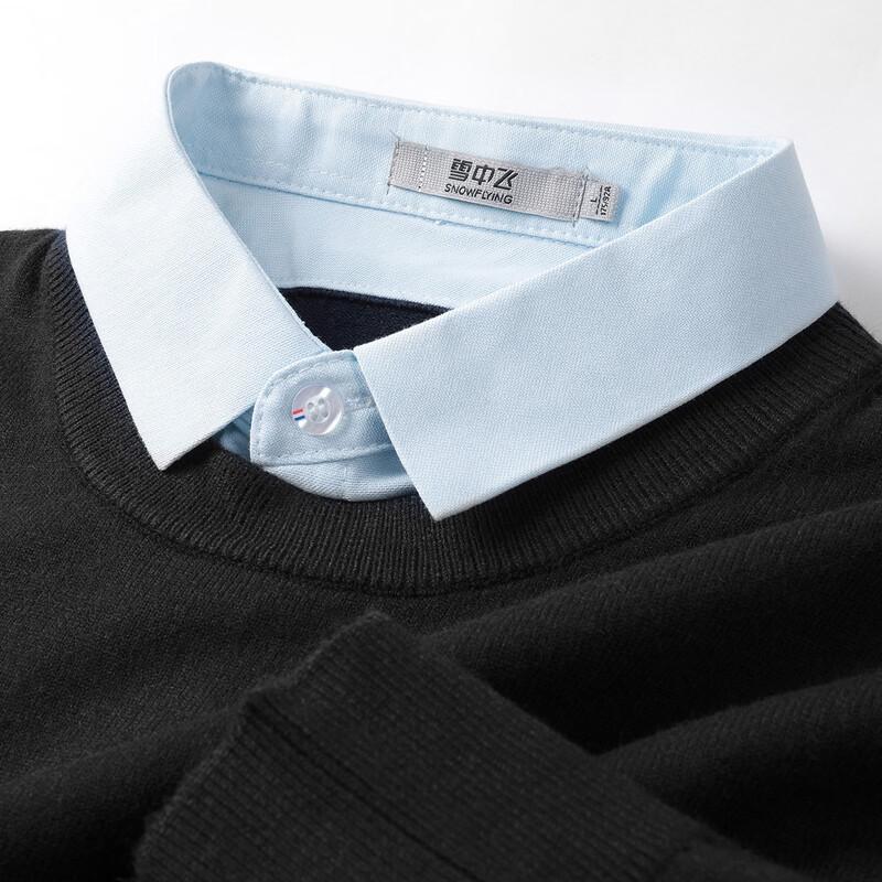 Snowflying Men s Faux Layered Long Sleeve Polo Knit Shirt 2XL