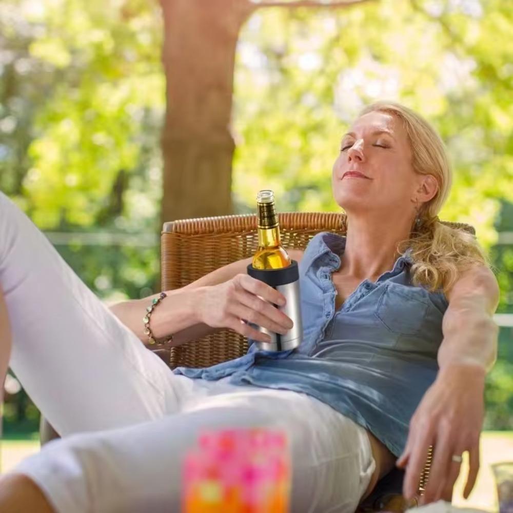 Roestvrijstalen bierfleskoeler voor blikjes van 12/14/16 oz (ca. 355/400 ml), geïsoleerde bierkoeler voor buiten.