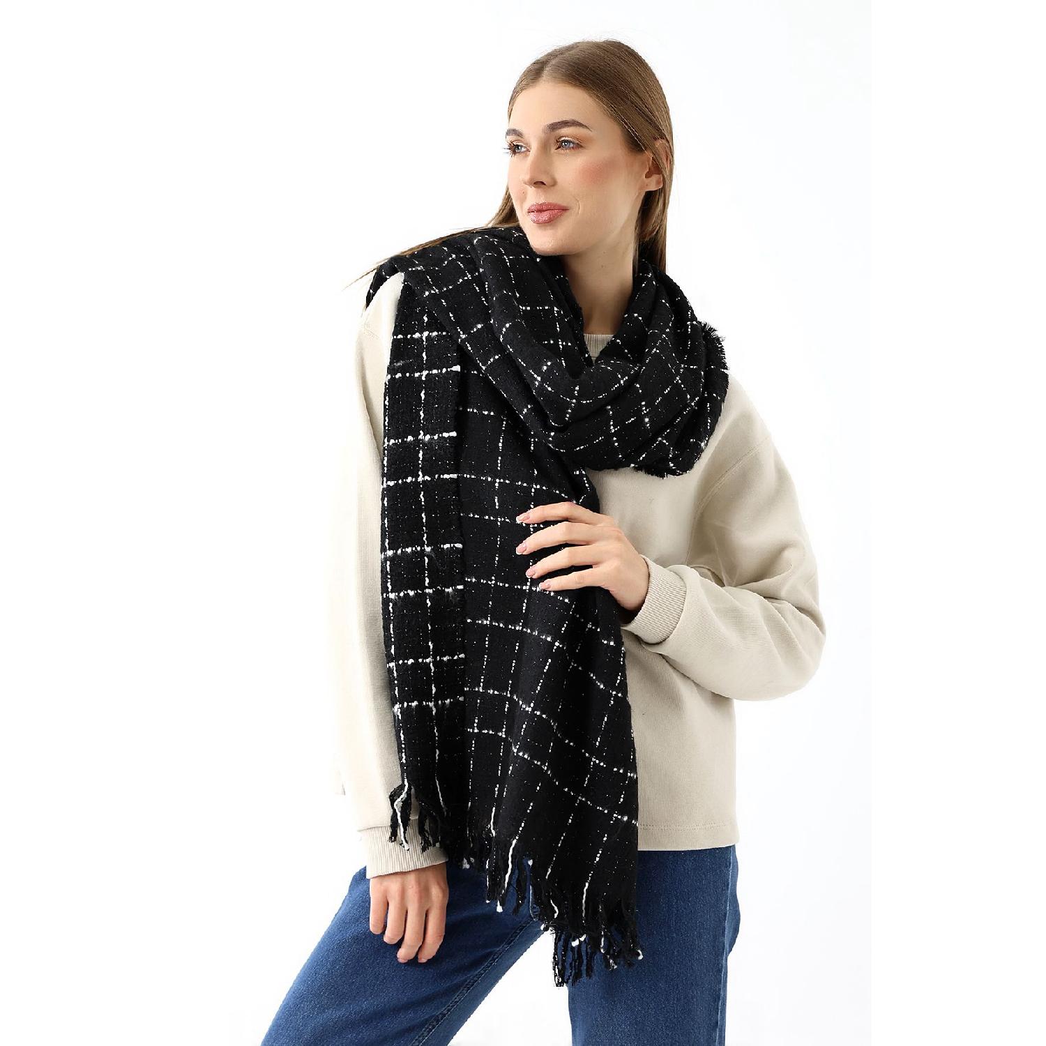 

Soft Textured Tassel Long Women s Scarf 75 x 192 чорний