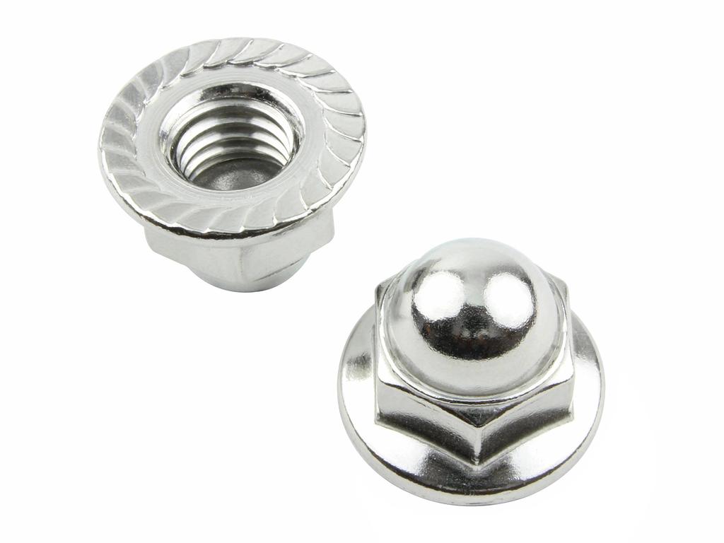 POSH FAITH Motorcycle Supplies Flange Cap Nut Stainless Steel 2